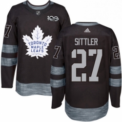 Mens Adidas Toronto Maple Leafs 27 Darryl Sittler Authentic Black 1917 2017 100th Anniversary NHL Jersey 