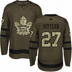 Mens Adidas Toronto Maple Leafs 27 Darryl Sittler Authentic Green Salute to Service NHL Jersey 