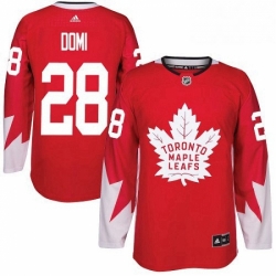 Mens Adidas Toronto Maple Leafs 28 Tie Domi Authentic Red Alternate NHL Jersey 