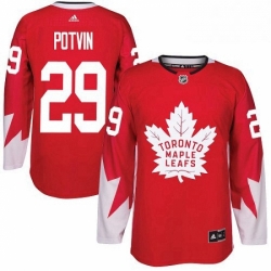 Mens Adidas Toronto Maple Leafs 29 Felix Potvin Authentic Red Alternate NHL Jersey 