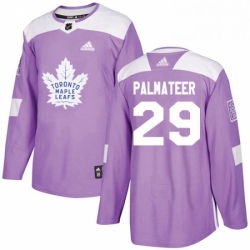 Mens Adidas Toronto Maple Leafs 29 Mike Palmateer Authentic Purple Fights Cancer Practice NHL Jersey 