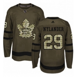 Mens Adidas Toronto Maple Leafs 29 William Nylander Authentic Green Salute to Service NHL Jersey 