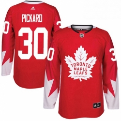 Mens Adidas Toronto Maple Leafs 30 Calvin Pickard Authentic Red Alternate NHL Jersey 