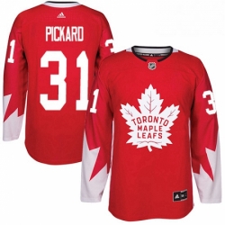 Mens Adidas Toronto Maple Leafs 31 Calvin Pickard Premier Red Alternate NHL Jersey 