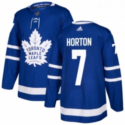 Mens Adidas Toronto Maple Leafs 7 Tim Horton Premier Royal Blue Home NHL Jersey 