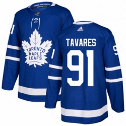 Mens Adidas Toronto Maple Leafs 91 John Tavares Authentic Royal Blue Home NHL Jersey 