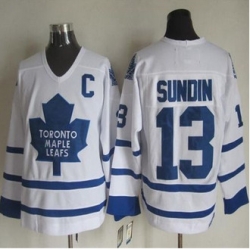 Toronto Maple Leafs #13 Mats Sundin White CCM Throwback Stitched NHL Jersey