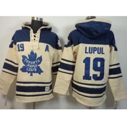 Toronto Maple Leafs 19 Joffrey Lupul Cream Stitched NHL Sawyer Hooded Sweatshirt