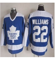 Toronto Maple Leafs #22 Tiger Williams Blue White CCM Throwback Stitched NHL Jersey