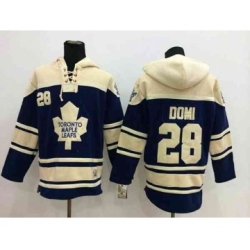 nhl jerseys toronto maple leafs #28 domi blue-cream[pullover hooded sweatshirt]