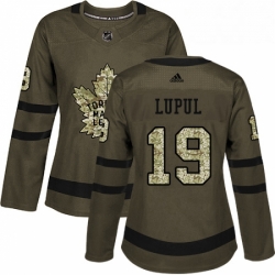 Womens Adidas Toronto Maple Leafs 19 Joffrey Lupul Authentic Green Salute to Service NHL Jersey 