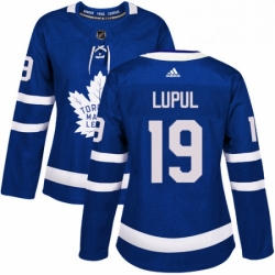 Womens Adidas Toronto Maple Leafs 19 Joffrey Lupul Authentic Royal Blue Home NHL Jersey 