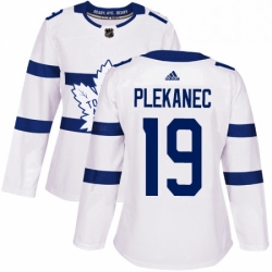 Womens Adidas Toronto Maple Leafs 19 Tomas Plekanec Authentic White 2018 Stadium Series NHL Jerse