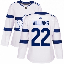 Womens Adidas Toronto Maple Leafs 22 Tiger Williams Authentic White 2018 Stadium Series NHL Jersey 