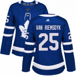 Womens Adidas Toronto Maple Leafs 25 James Van Riemsdyk Authentic Royal Blue Home NHL Jersey 