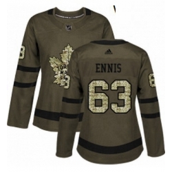 Womens Adidas Toronto Maple Leafs 63 Tyler Ennis Authentic Green Salute to Service NHL Jersey 