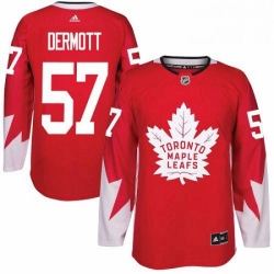 Youth Adidas Toronto Maple Leafs 57 Travis Dermott Authentic Red Alternate NHL Jersey 