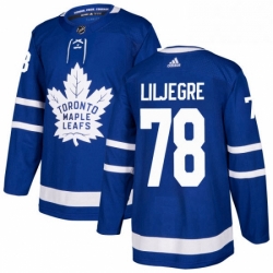 Youth Adidas Toronto Maple Leafs 78 Timothy Liljegren Authentic Royal Blue Home NHL Jersey 