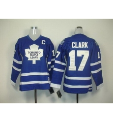 Youth Toronto Maple Leafs #17 Wendel Clark Blue Jersey