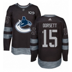 Mens Adidas Vancouver Canucks 15 Derek Dorsett Authentic Black 1917 2017 100th Anniversary NHL Jersey 