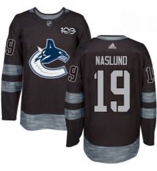 Mens Adidas Vancouver Canucks 19 Markus Naslund Premier Black 1917 2017 100th Anniversary NHL Jersey 