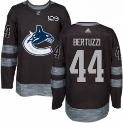 Mens Adidas Vancouver Canucks 44 Todd Bertuzzi Premier Black 1917 2017 100th Anniversary NHL Jersey 