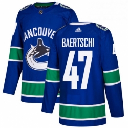 Mens Adidas Vancouver Canucks 47 Sven Baertschi Premier Blue Home NHL Jersey 