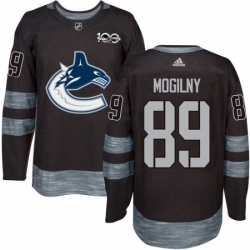 Mens Adidas Vancouver Canucks 89 Alexander Mogilny Authentic Black 1917 2017 100th Anniversary NHL Jersey 