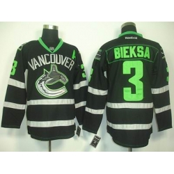 Vancouver Canucks 3# Kevin Bieksa Black ice Jersey