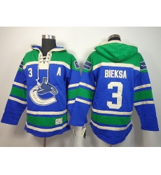 Vancouver Canucks 3 Kevin Bieksa Blue Lace-Up NHL Jersey Hoodies