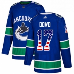 Youth Adidas Vancouver Canucks 17 Nic Dowd Authentic Blue USA Flag Fashion NHL Jerse