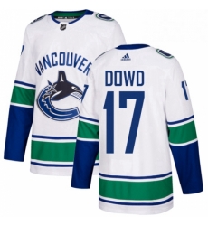 Youth Adidas Vancouver Canucks 17 Nic Dowd Authentic White Away NHL Jerse