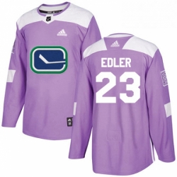 Youth Adidas Vancouver Canucks 23 Alexander Edler Authentic Purple Fights Cancer Practice NHL Jersey 