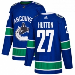 Youth Adidas Vancouver Canucks 27 Ben Hutton Authentic Blue Home NHL Jersey 