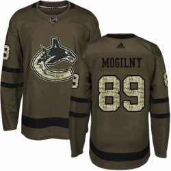 Youth Adidas Vancouver Canucks 89 Alexander Mogilny Premier Green Salute to Service NHL Jersey 