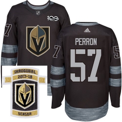 Adidas Golden Knights #57 David Perron Black 1917 2017 100th Anniversary Stitched NHL Inaugural Season Patch Jersey