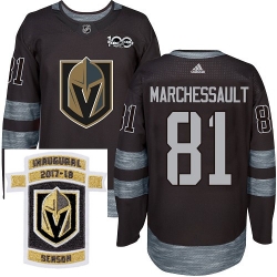 Adidas Golden Knights #81 Jonathan Marchessault Black 1917 2017 100th Anniversary Stitched NHL Inaugural Season Patch Jersey