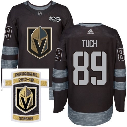 Adidas Golden Knights #89 Alex Tuch Black 1917 2017 100th Anniversary Stitched NHL Inaugural Season Patch Jersey