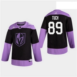 Men Golden Knights 89 Alex Tuch  Practice Fights Cancer Hockey Jersey