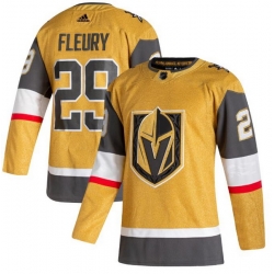 Men Vegas Golden Knights 29 Marc Andre Fleury Gold 2020 21 Adidas Jersey