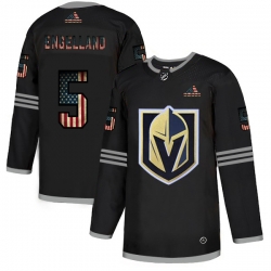 Men Vegas Golden Knights 5 Deryk Engelland Black USA Flag Fashion Adidas Jersey