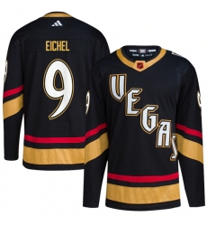 Men Vegas Golden Knights 9 Jack Eichel Black 2022 23 Reverse Retro Stitched Jersey