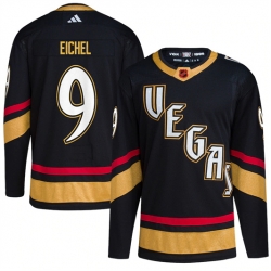 Men Vegas Golden Knights 9  Jack Eichel Black 2022 23 Reverse Retro Stitched Jersey