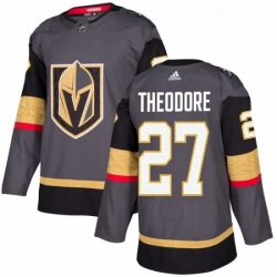 Mens Adidas Vegas Golden Knights 27 Shea Theodore Premier Gray Home NHL Jersey 