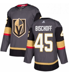 Mens Adidas Vegas Golden Knights 45 Jake Bischoff Premier Gray Home NHL Jersey 