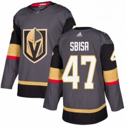 Mens Adidas Vegas Golden Knights 47 Luca Sbisa Premier Gray Home NHL Jersey 