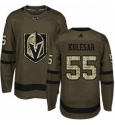 Mens Adidas Vegas Golden Knights 55 Keegan Kolesar Authentic Green Salute to Service NHL Jersey 