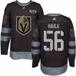 Mens Adidas Vegas Golden Knights 56 Erik Haula Authentic Black 1917 2017 100th Anniversary NHL Jersey 