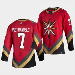 Vegas Golden Knights 7 Alex Pietrangelo 2021 Reverse Retro Red Jersey