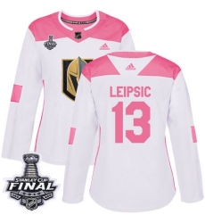 womens brendan leipsic vegas golden knights jersey white pink adidas 13 nhl 2018 stanley cup final authentic fashion